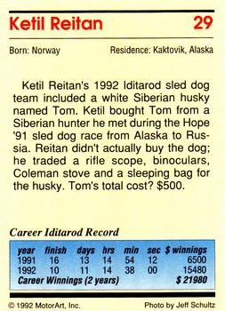 1992 MotorArt Iditarod Sled Dog Race #29 Ketil Reitan Back
